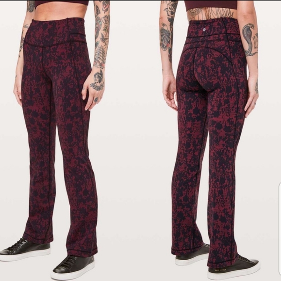 lululemon athletica Pants & Jumpsuits Lululemon Groove Bootcut Scatter Blossom Jacquard